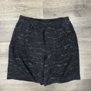 Lululemon Pace Breaker Short 9" Mens Large L Lined Black Grey Camo
